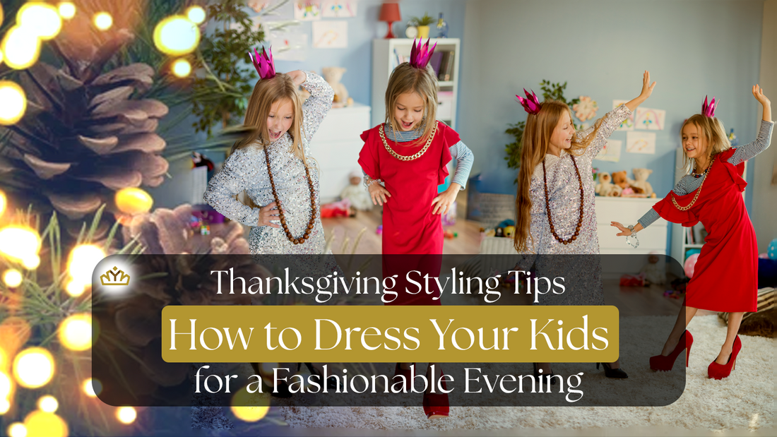 Young girls dressed for Thanksgiving in stylish outfits