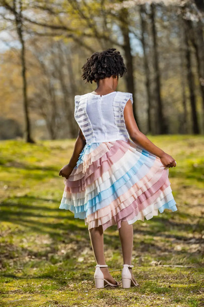 Girls Layered Ruffle Skirt | Long, Midi, Knee-Length - Yotty Boutik