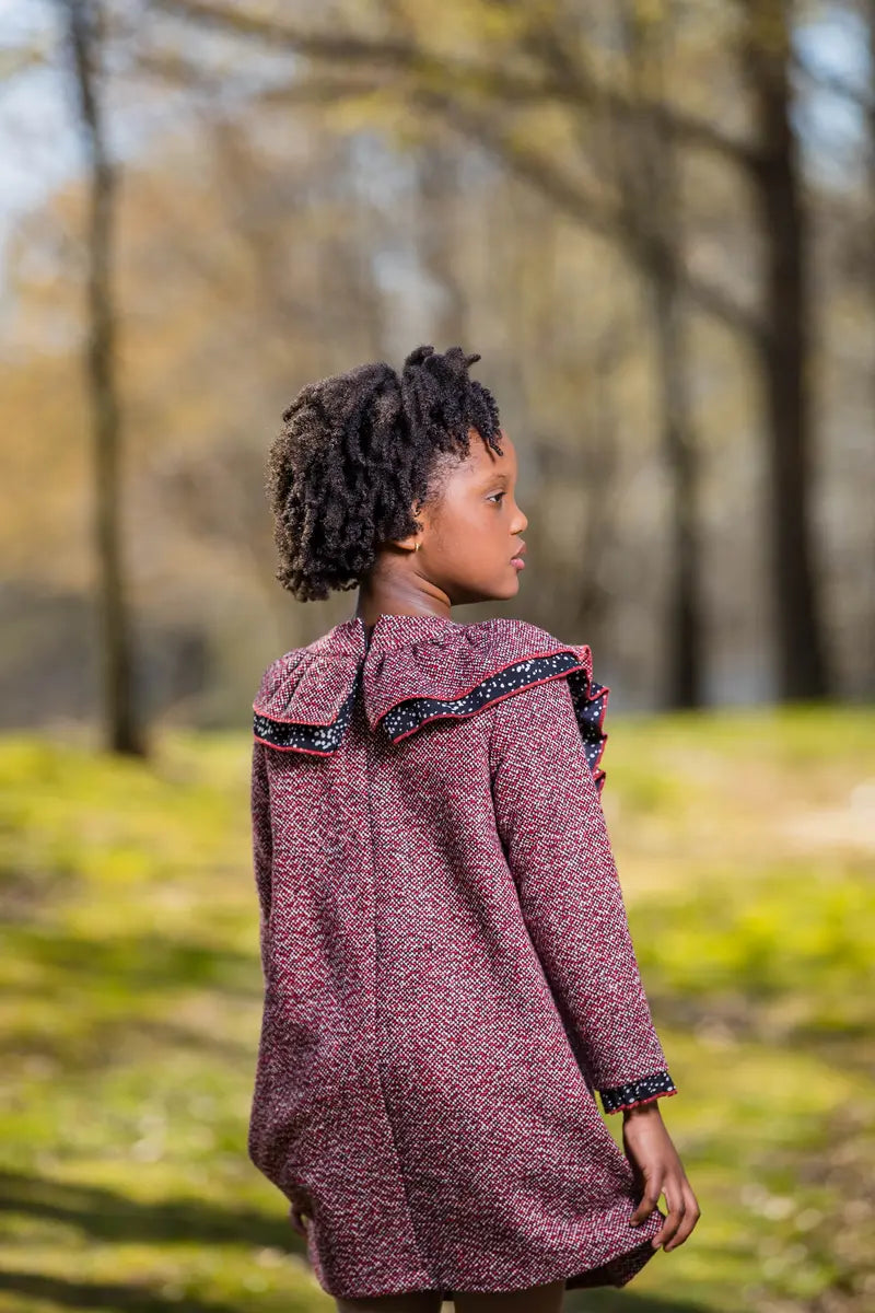 Girls' Tweed Dress with Bow | Classic & Cozy - Yotty Boutik