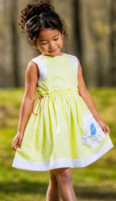 Elegant Lime Floral Flower Girl Dress - Yotty Boutik